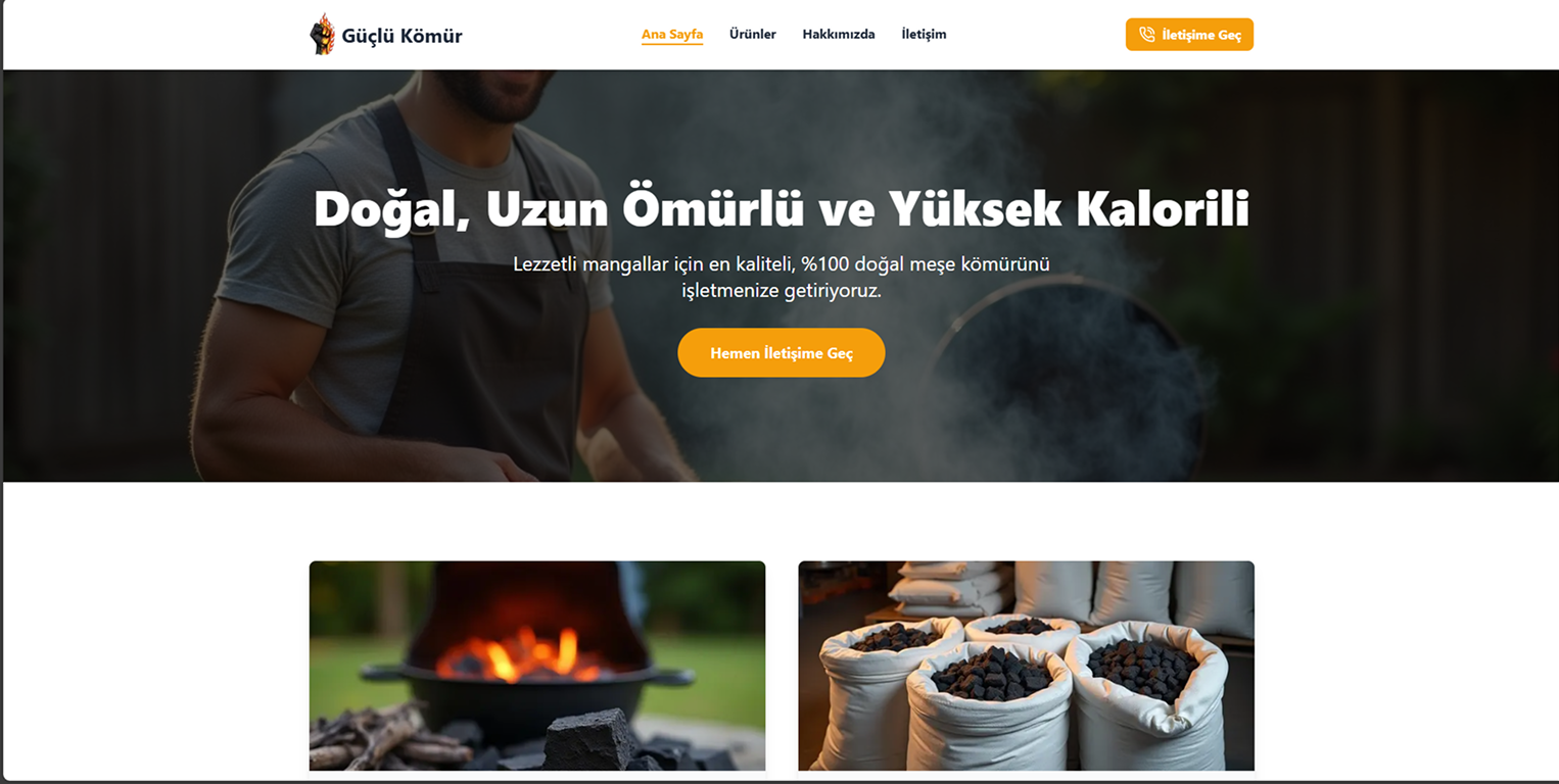Güçlü Kömür - Next.js, Tailwind CSS, Firebase Hosting, EmailJS, Google Maps Embed ile geliştirilmiş Web Sitesi projesi